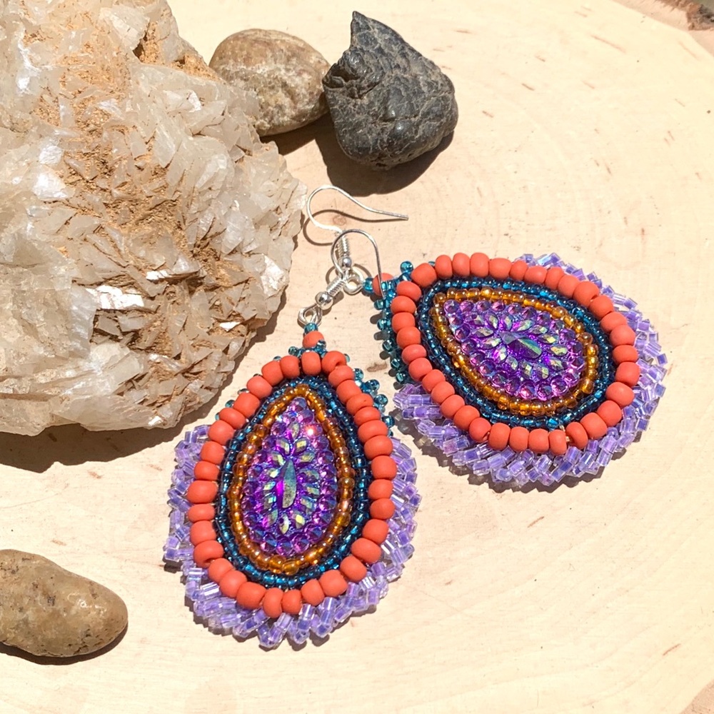 Beautiful Handmade Artisan Beaded Earrings